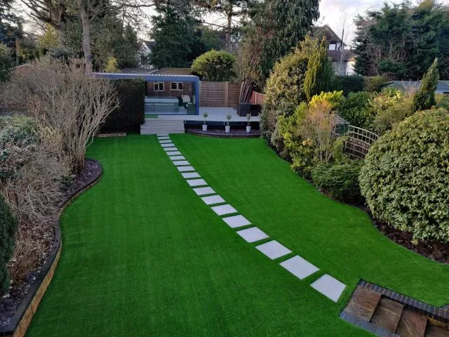 Large Garden Artificial Grass Installation