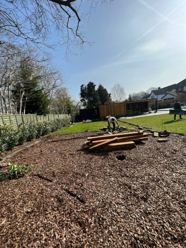 Easigrass Northern Ireland team member preparing for Easi-Belgravia installation