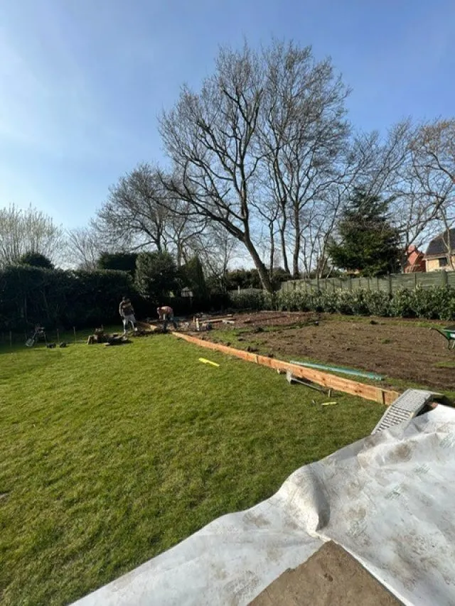Barrier added in preparation for Easigrass turf installation