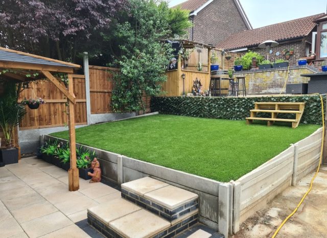 Back Garden Artificial Grass Installation